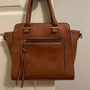 Faux leather satchel bag
